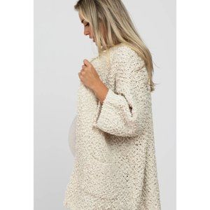 PinkBlush Tan/Beige Soft Popcorn Knit Maternity Cardigan Size M/L